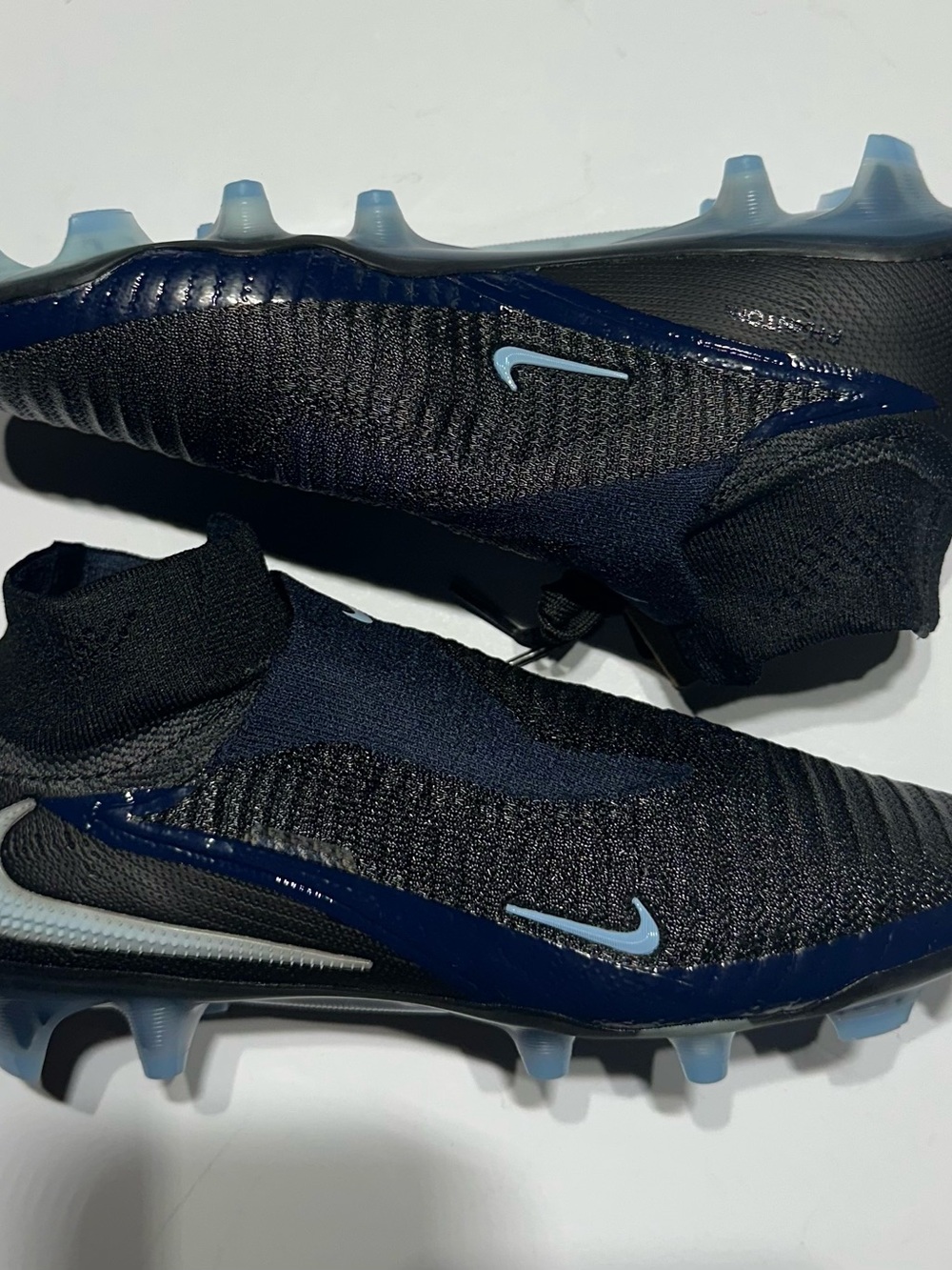 Men sz 5 New Nike Phantom 6 High Elite FG Black Ice Blue HJ2147-003 Soccer Cleat